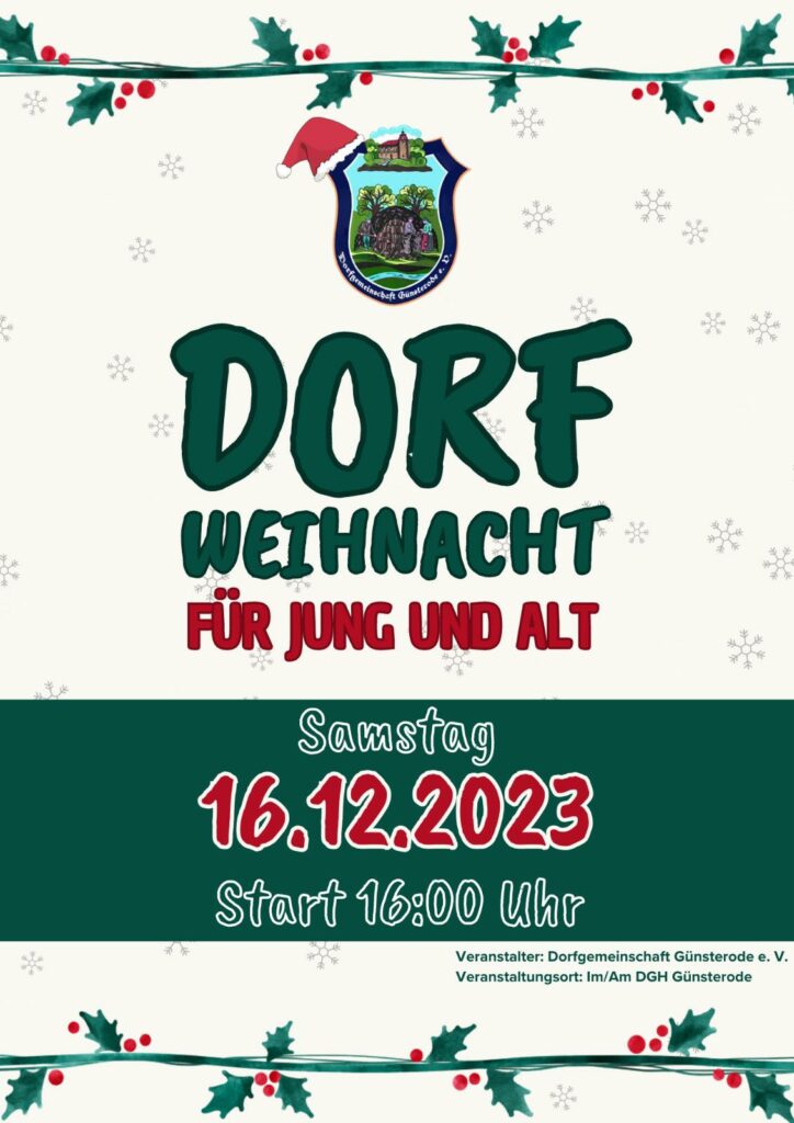 Dorf Weihnacht Günsterode am 16.12.2023