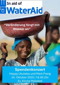 Plakat Spendenkonzert WaterAid Oktober 2025
