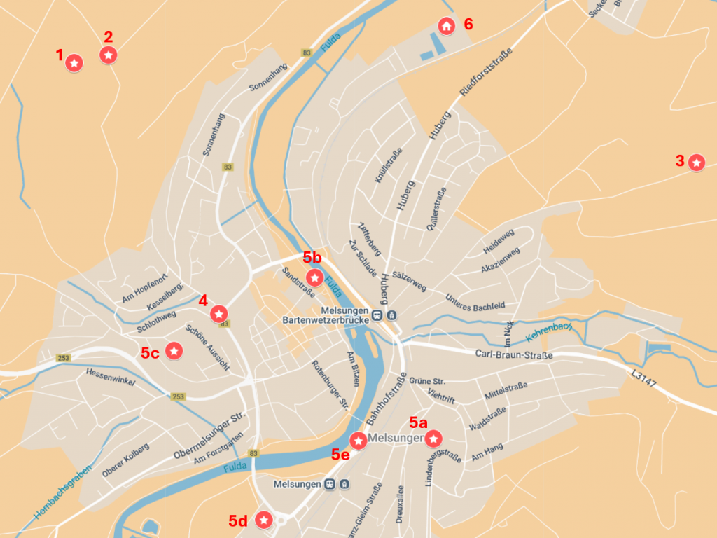 Standorte der Aktionen am Tag der Stadt und Landschaftspflege 2025